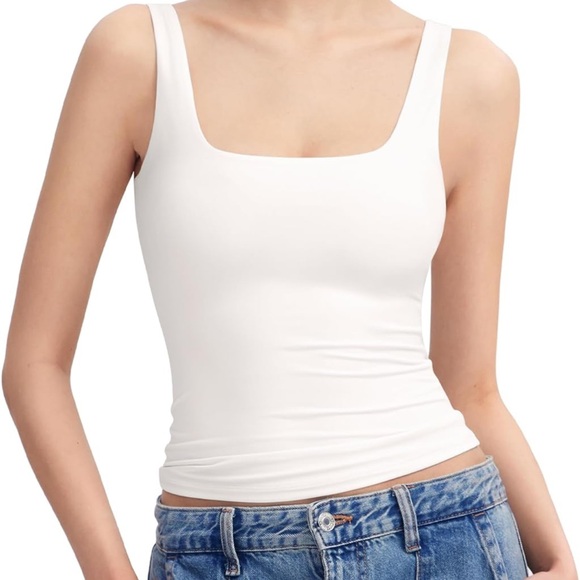 PUMIEY Women's Square Neck Buttery Soft Double Lined Tank Top New - Picture 5 of 8